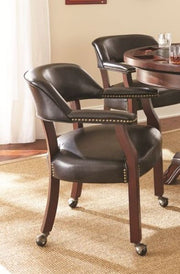 Steve Silver Tournament Brown Arm Chair with Casters