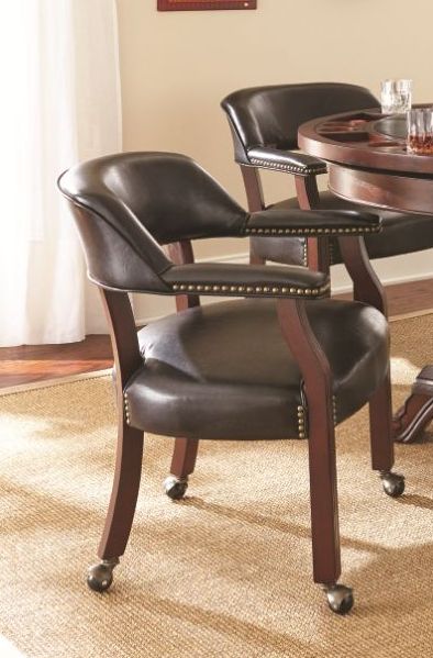 Steve Silver Tournament Brown Arm Chair with Casters