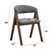 2 Acme Furniture Keiki Gray Walnut Side Chairs