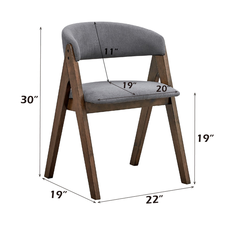 2 Acme Furniture Keiki Gray Walnut Side Chairs