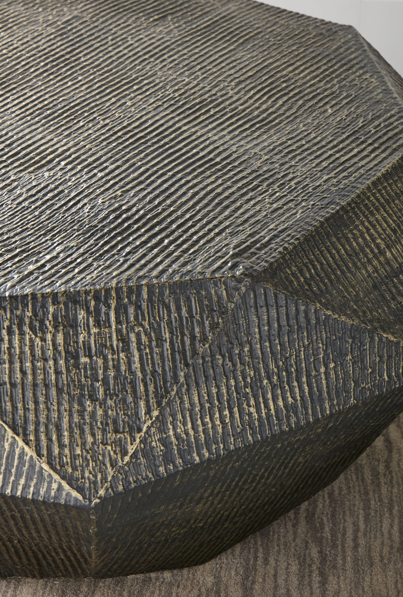 Steve Silver Donato Oil Rubbed Brass Octagon Cocktail Table