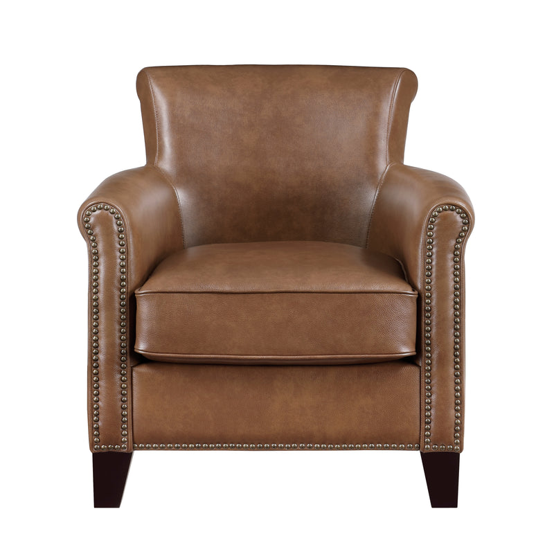 Home Elegance Braintree Brown Leather Accent Chair