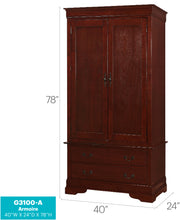 Glory Furniture Louis Phillipe Gray Armoire