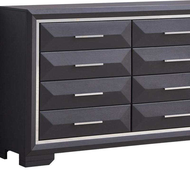 Glory Furniture Liverpool Black Dresser and Mirror
