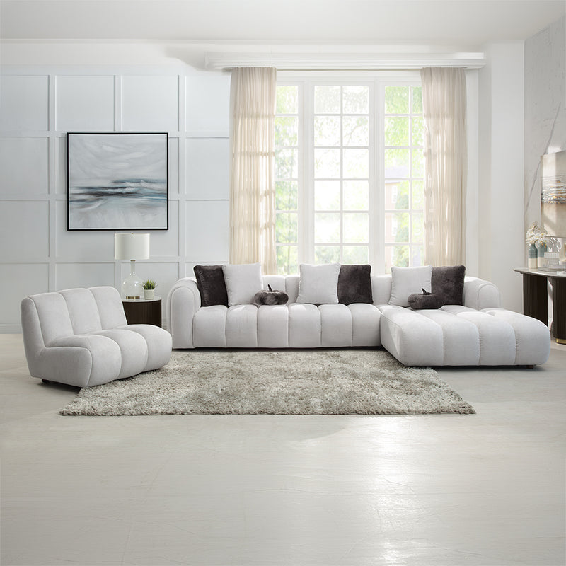 Acme Furniture Manilla Ivory White Sectional