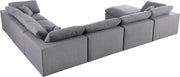 Meridian Furniture Serene Grey Fabric Modular 7pc Sectional with Ottoman