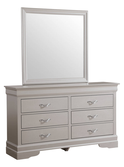 Glory Furniture Lorana Silver Champagne Dresser and Mirror