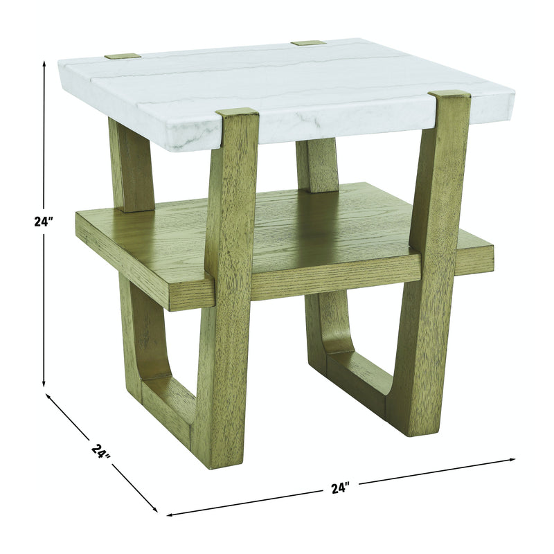 Steve Silver Perth White Marble End Table