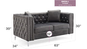 Glory Furniture Paige Ivory Velvet Loveseat