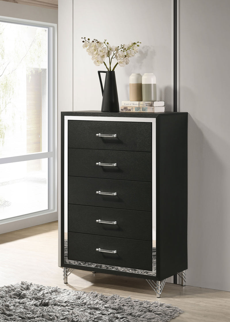 Coaster Furniture Lucia Black 5 Drawer Chest