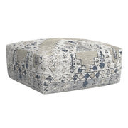 Steve Silver Kira Green Blue White Jacquard Woven Pouf