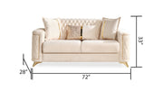 Galaxy Home Luna Ivory Loveseat with Hidden Storage