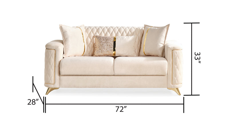 Galaxy Home Luna Ivory Loveseat with Hidden Storage