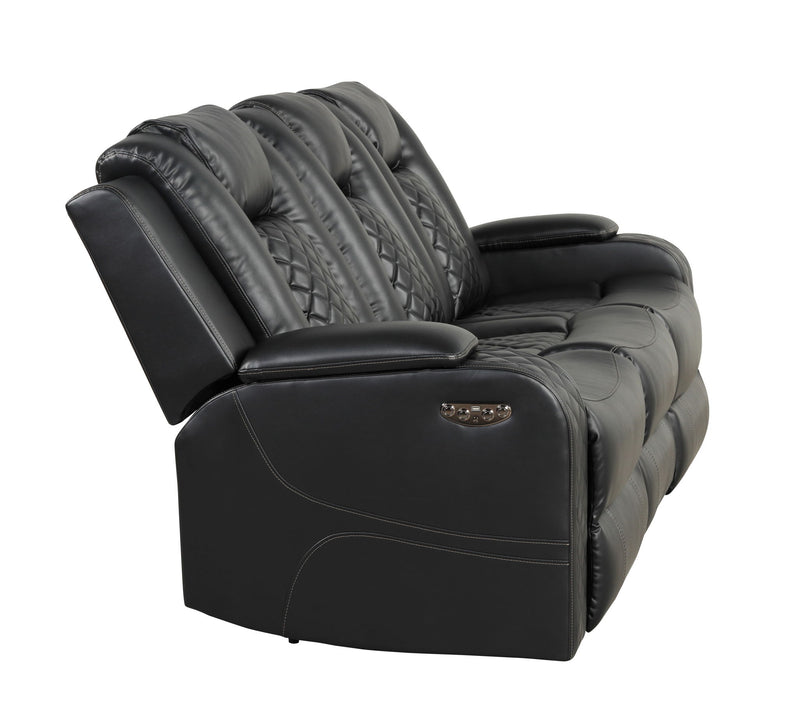 Galaxy Home Benz Gray LED Power Reclining Sofa