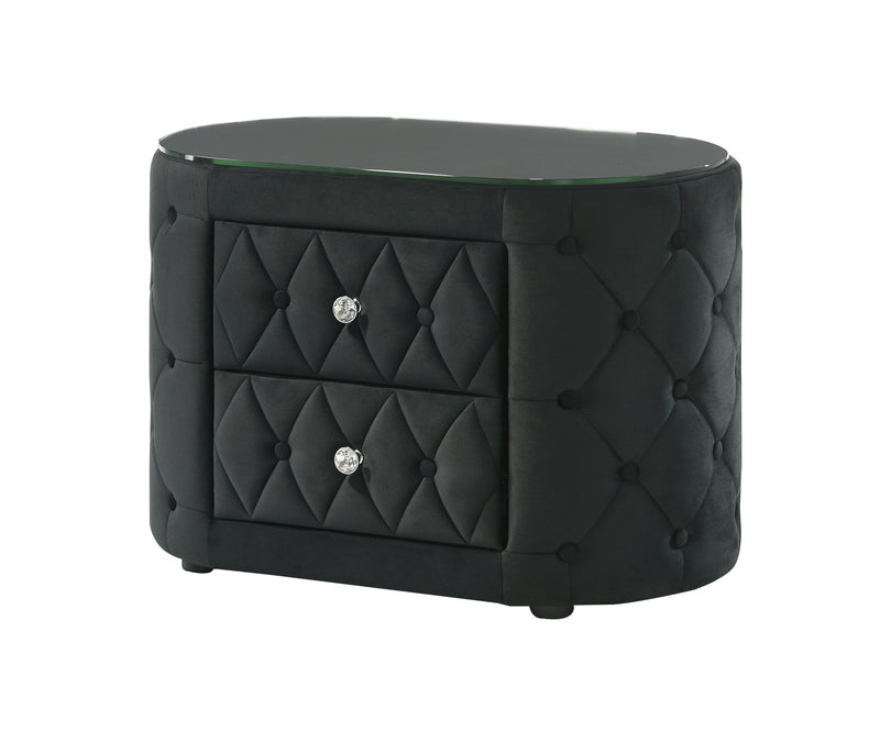 Crown Mark Voltare Black Night Stand