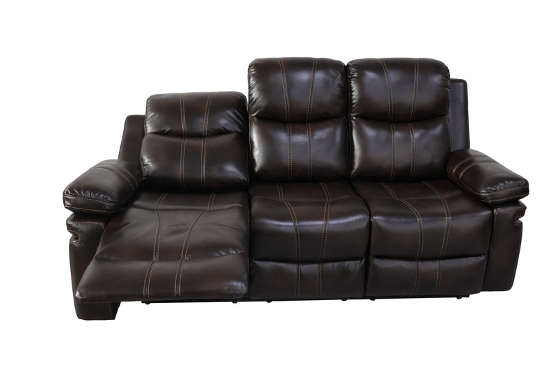 New Classic Furniture Kellen Brown Power Sofa with Drop Down Tray