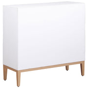 Coaster Furniture Gretchen Distressed White Brown Fluted Parquet Cabinet