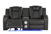 Galaxy Home Benz Ice LED Power Reclining Loveseat