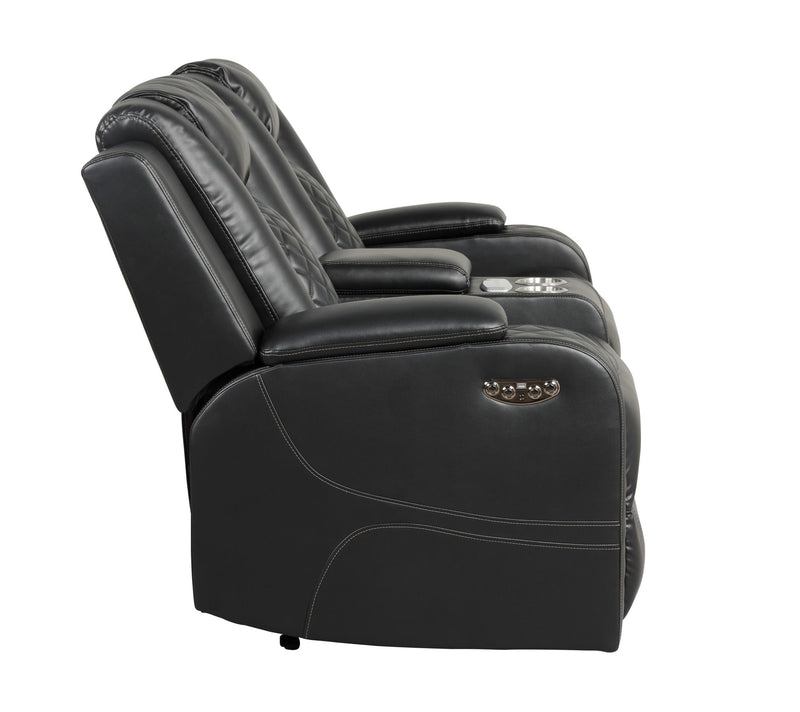Galaxy Home Benz Ice LED Power Reclining Loveseat