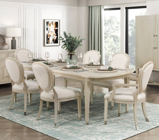 Home Elegance Genoa Ivory Light Oak 7pc Dining Room Set