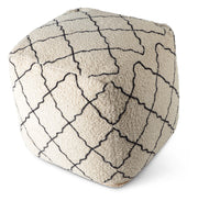 Steve Silver Lattice White Square Pouf