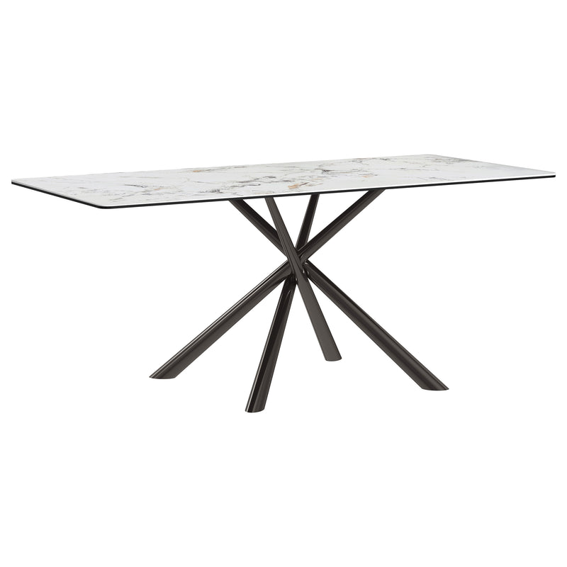 Coaster Furniture Carvell Mirage White Rectangular Dining Table