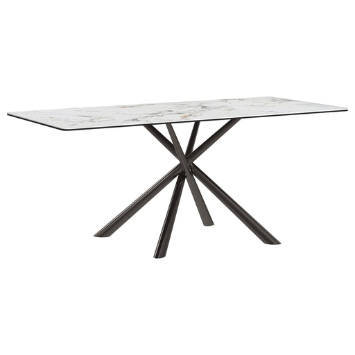 Coaster Furniture Carvell Mirage White Rectangular Dining Table