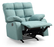 Glory Furniture Cindy Teal Fabric Rocker Recliner