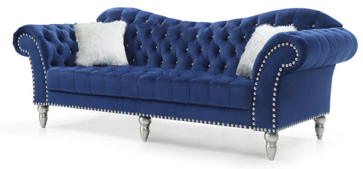 Glory Furniture Wilshire Blue Velvet Sofa