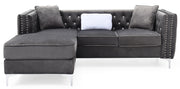 Glory Furniture Paige Pink Velvet Sofa Chaise