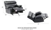 Glory Furniture Manny Black Faux Leather Rocker Recliner