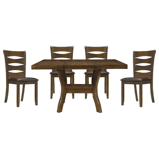 Home Elegance Darla Brown 5pc Dining Room Set