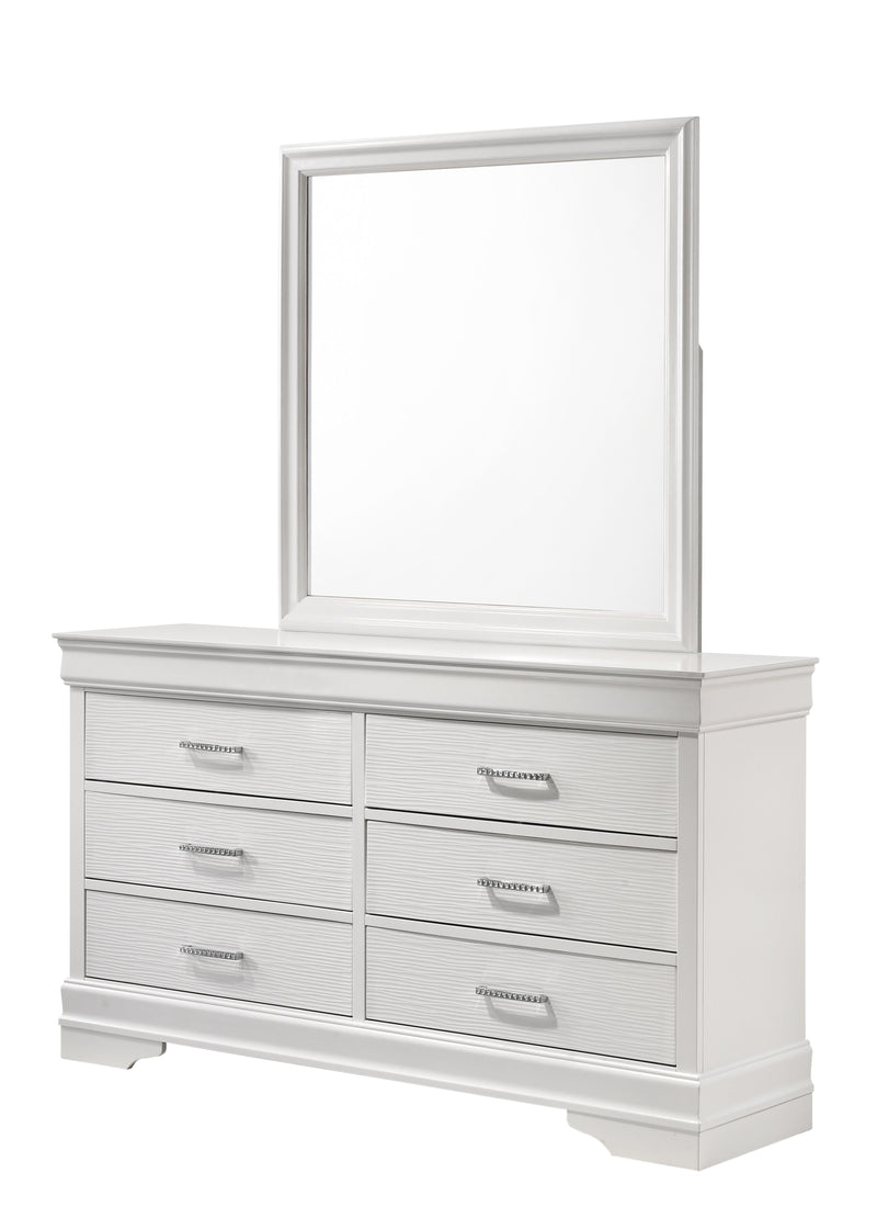 Galaxy Home Brooklyn White Dresser and Mirror