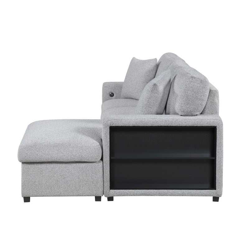 Home Elegance Pompano Gray Sectional with Right Chaise