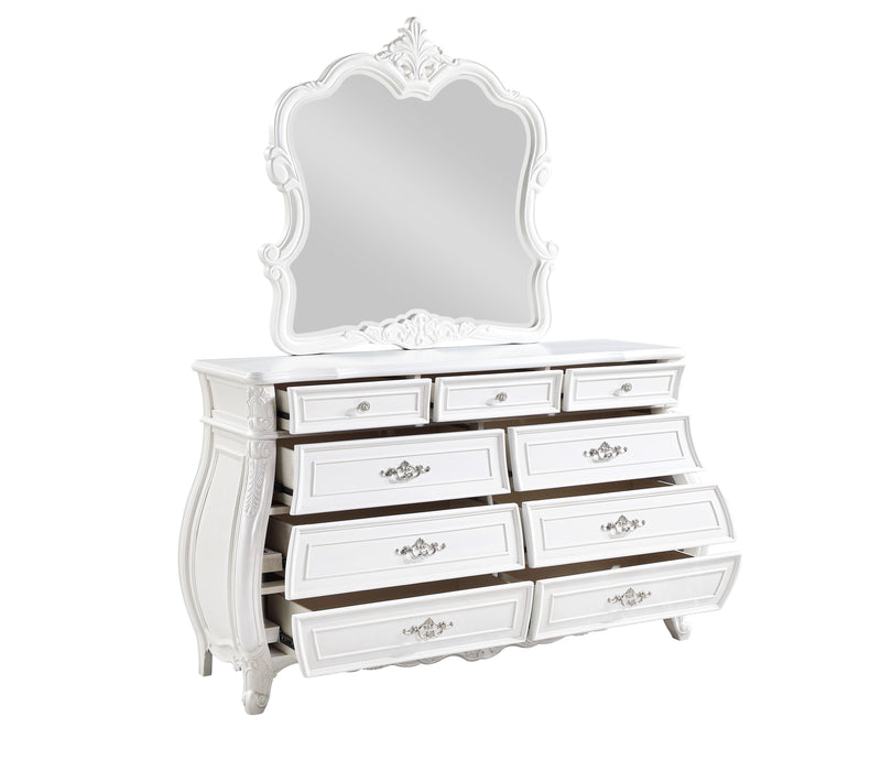 Galaxy Home Opulence White 9 Drawer Dresser