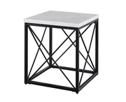 Steve Silver Skyler White Marble Top Square End Table