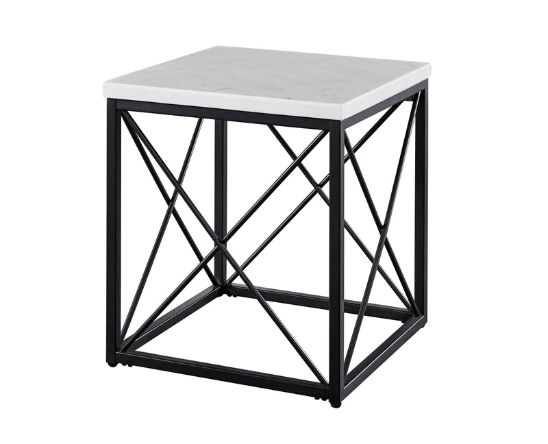 Steve Silver Skyler White Marble Top Square End Table