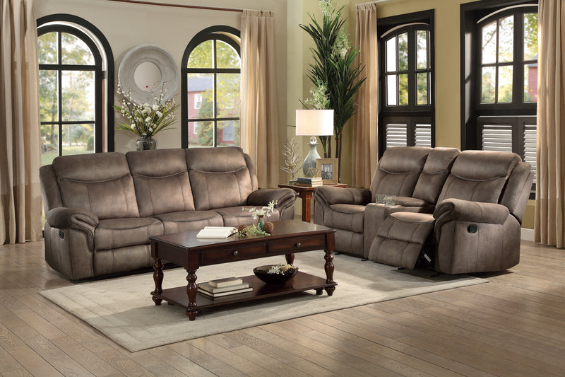 Home Elegance Aram Brown 2pc Living Room Set