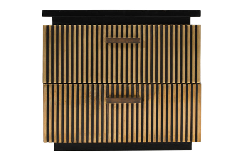 Galaxy Home Allure Black 2 Drawer Night Stand