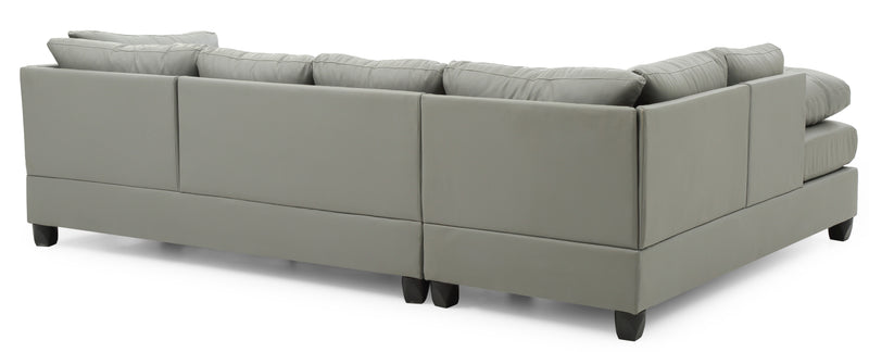 Glory Furniture Malone Gray Faux Leather Sectional