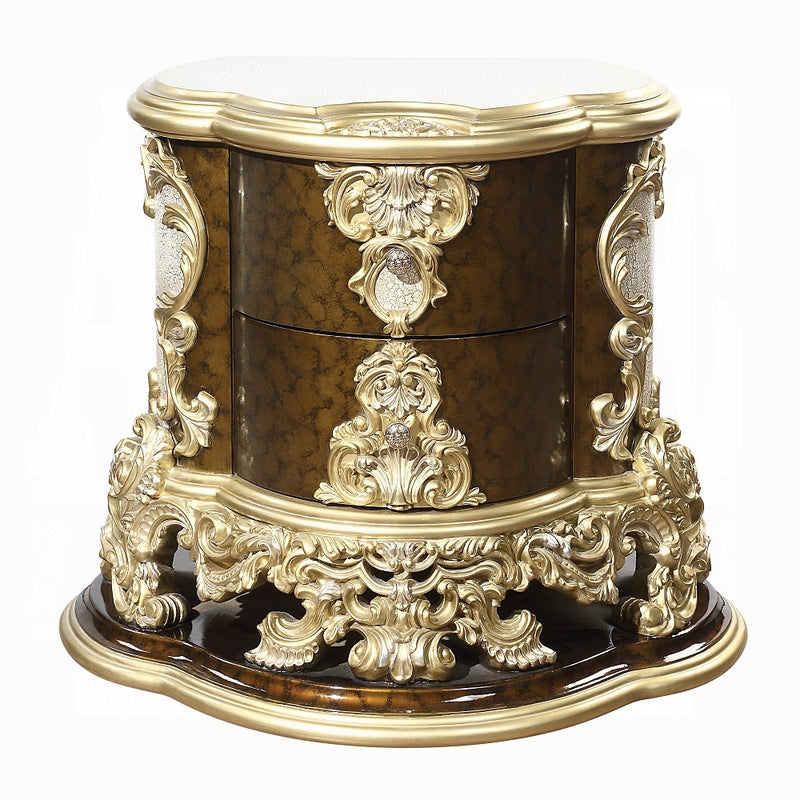 Acme Furniture Desiderius Antique Gold Brown Nightstand