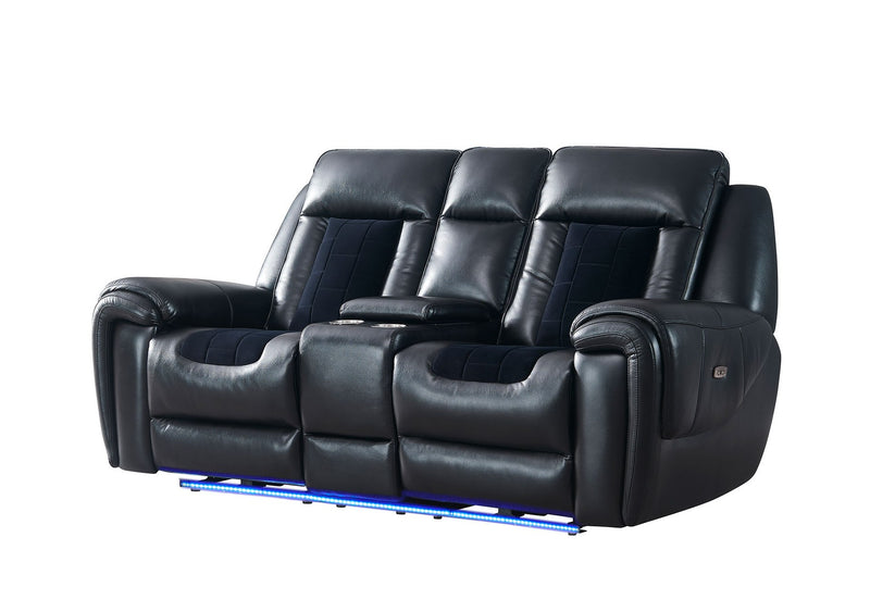 Global Furniture U0700 Black Power 3pc Living Room Set