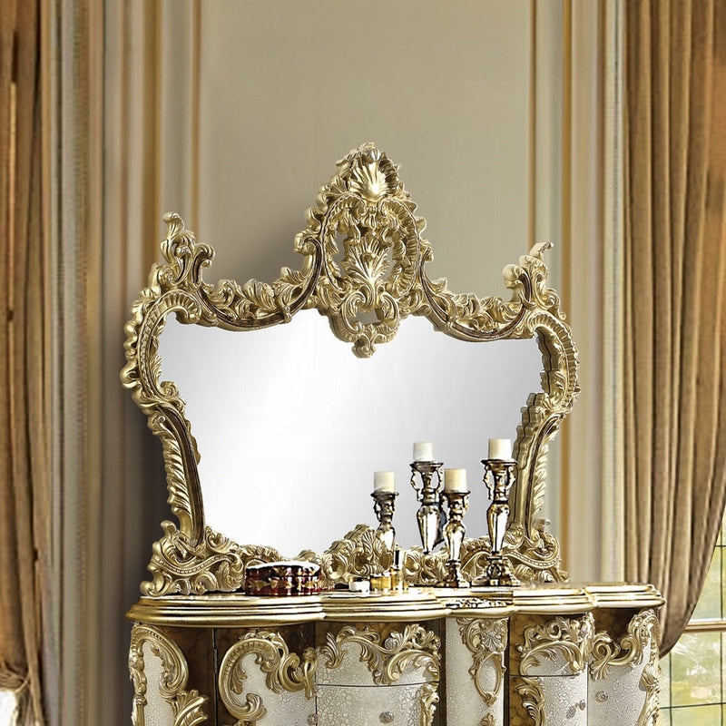 Acme Furniture Desiderius Antique Gold Brown Mirror