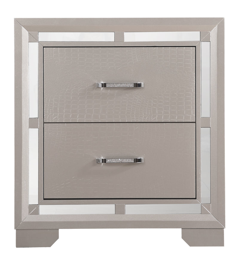 Glory Furniture Alana Silver Champagne Nightstand