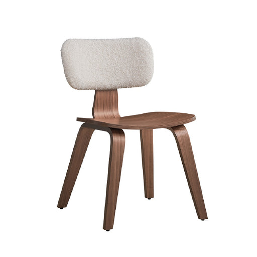 2 Acme Furniture Casson Walnut White Boucle Back Side Chairs