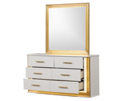 Galaxy Home Obsession White Gold 6 Drawers Dresser