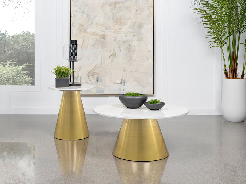 Coaster Furniture Avon White 3pc Coffee Table Set