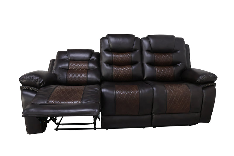 New Classic Furniture Nikko Brown Sofa with Dual Recliner