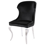 2 Coaster Furniture Cheyanne Chrome Black Side Chairs