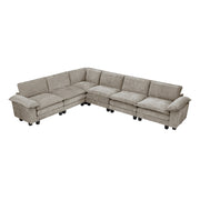 Home Elegance Dublin Pewter 6pc Modular Sectional